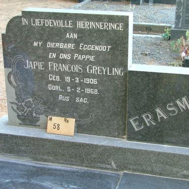 ERASMUS Japie Francois Greyling 1906-1968