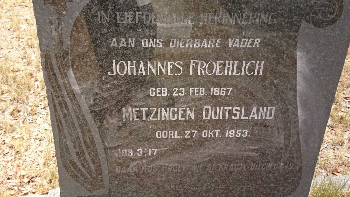 FROEHLICH Johannes 1867-1953