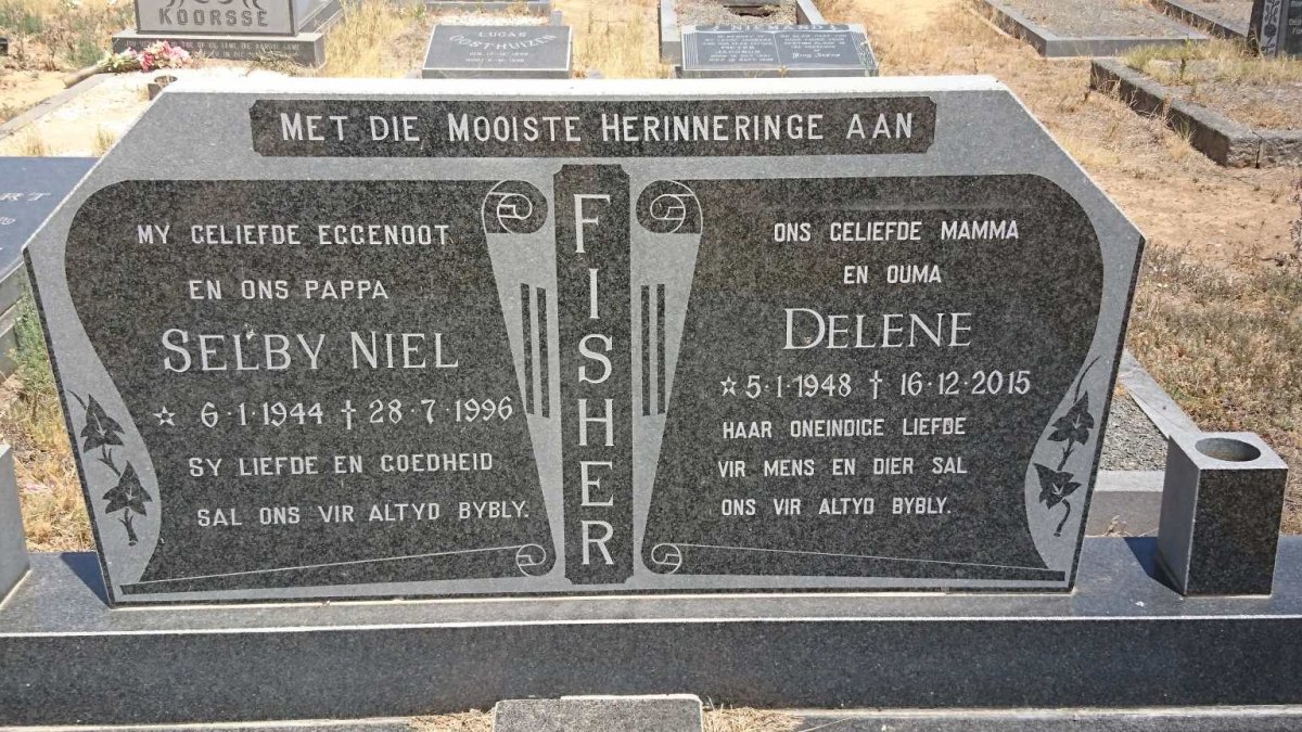 FISHER Selby Niel 1944-1996 &amp; Delene 1948-2015