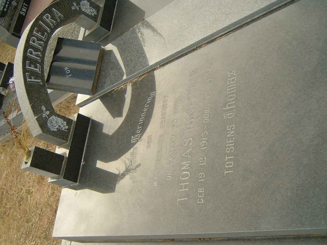 FERREIRA Thomas Ignatius 1915-19?? &amp; Aletta Jacoba WEHMEYER 1921-2004