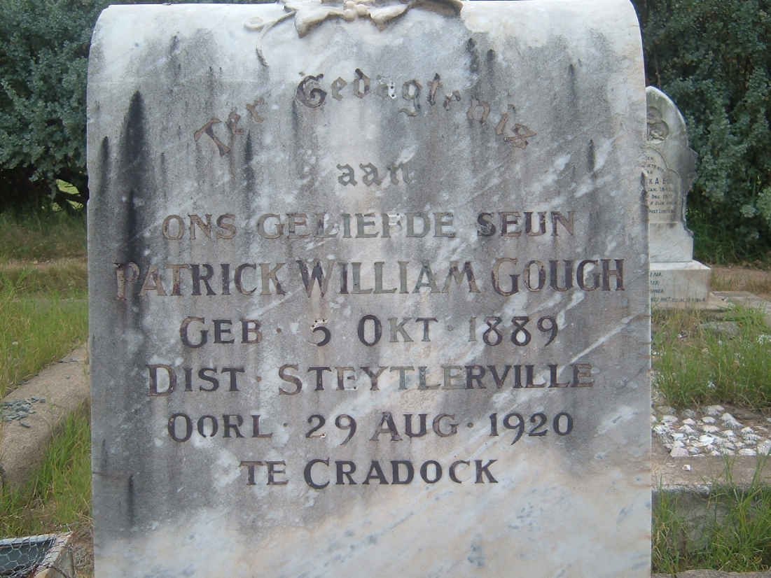 GOUGH Patrick William 1889-1920
