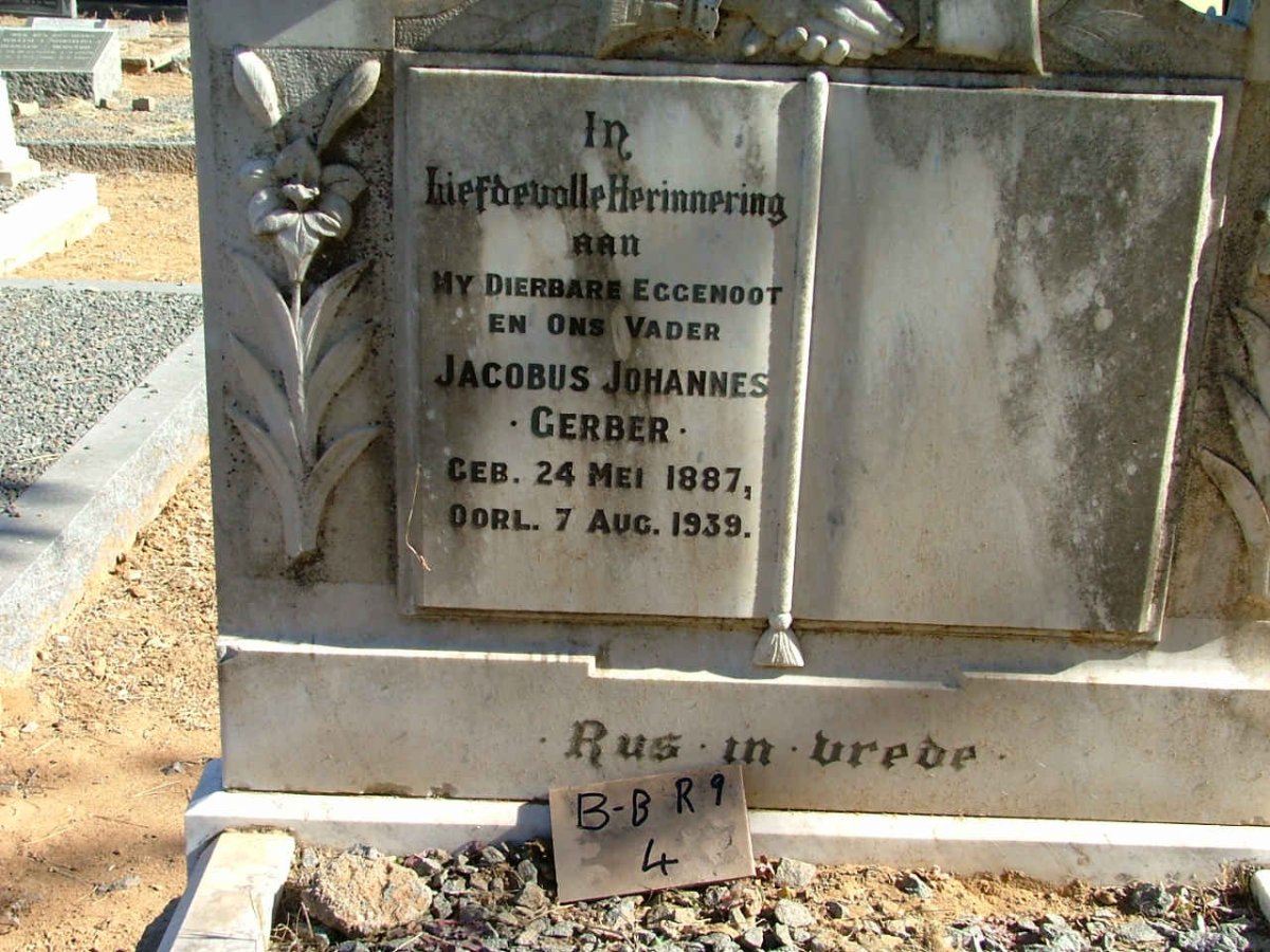 GERBER Jacobus Johannes 1887-1939