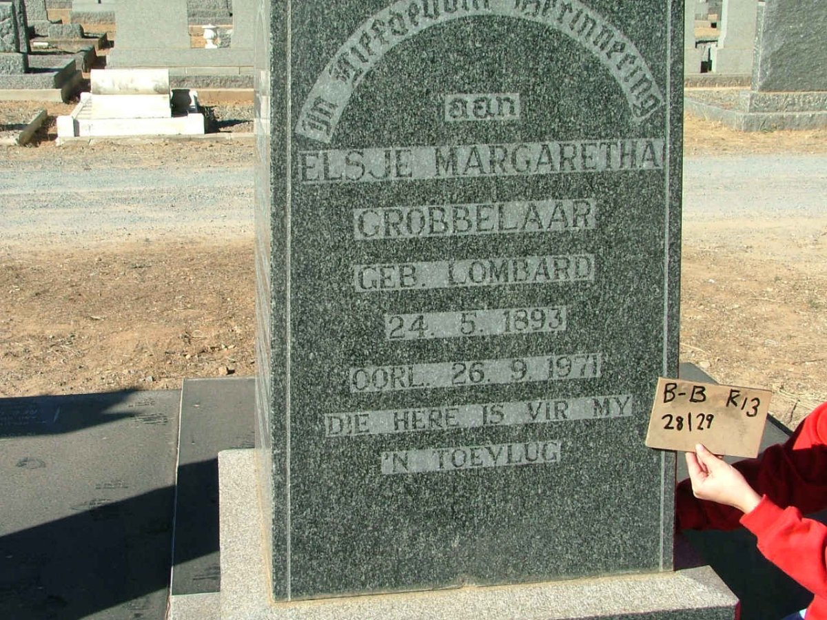 GROBBELAAR Elsje Margaretha nee LOMBARD 1893-1971