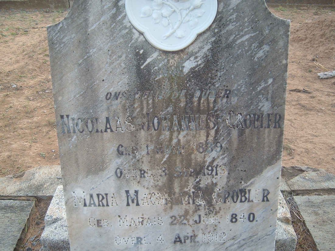 GROBLER Nicolaas Johannes 1839-1913 &amp; Maria Magdalena MARAIS 1840-1912