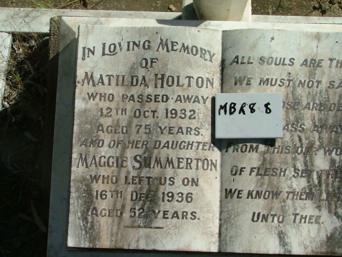 HOLTON Matilda -1932 :: SUMMERTON Maggie -1936