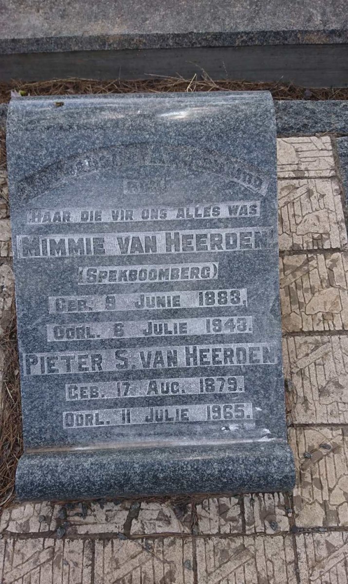 HEERDEN Pieter S., van 1879-1965 &amp; Mimmie 1883-1943