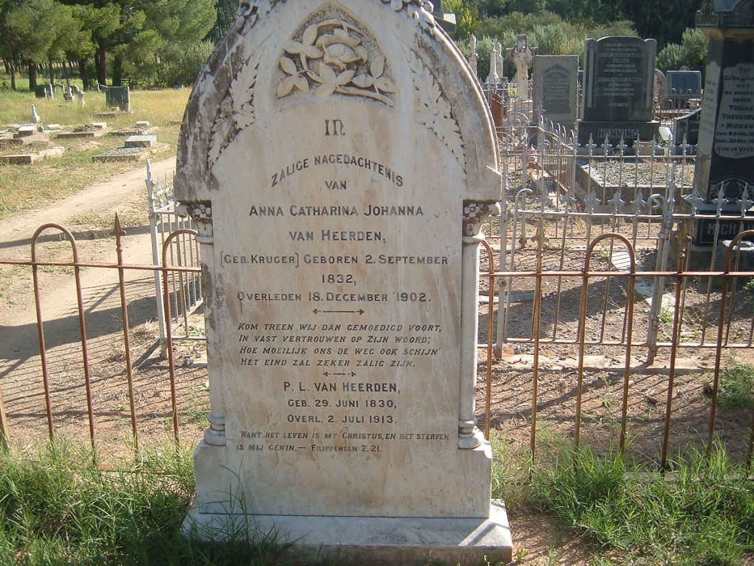 HEERDEN P.L., van 1830-1913 &amp; Anna Catharina Johanna KRUGER 1832-1902