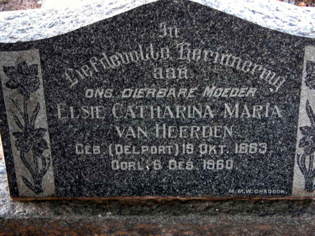 HEERDEN Elsie Catharina Maria, van nee DELPORT 1883-1960