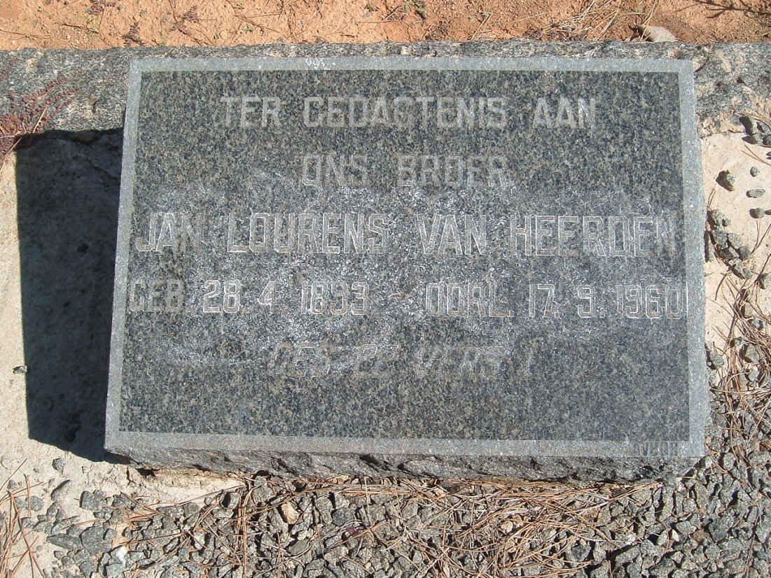 HEERDEN Jan Lourens, van 1893-1960