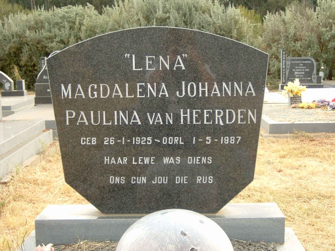 HEERDEN Magdalena Johanna Paulina, van 1925-1987