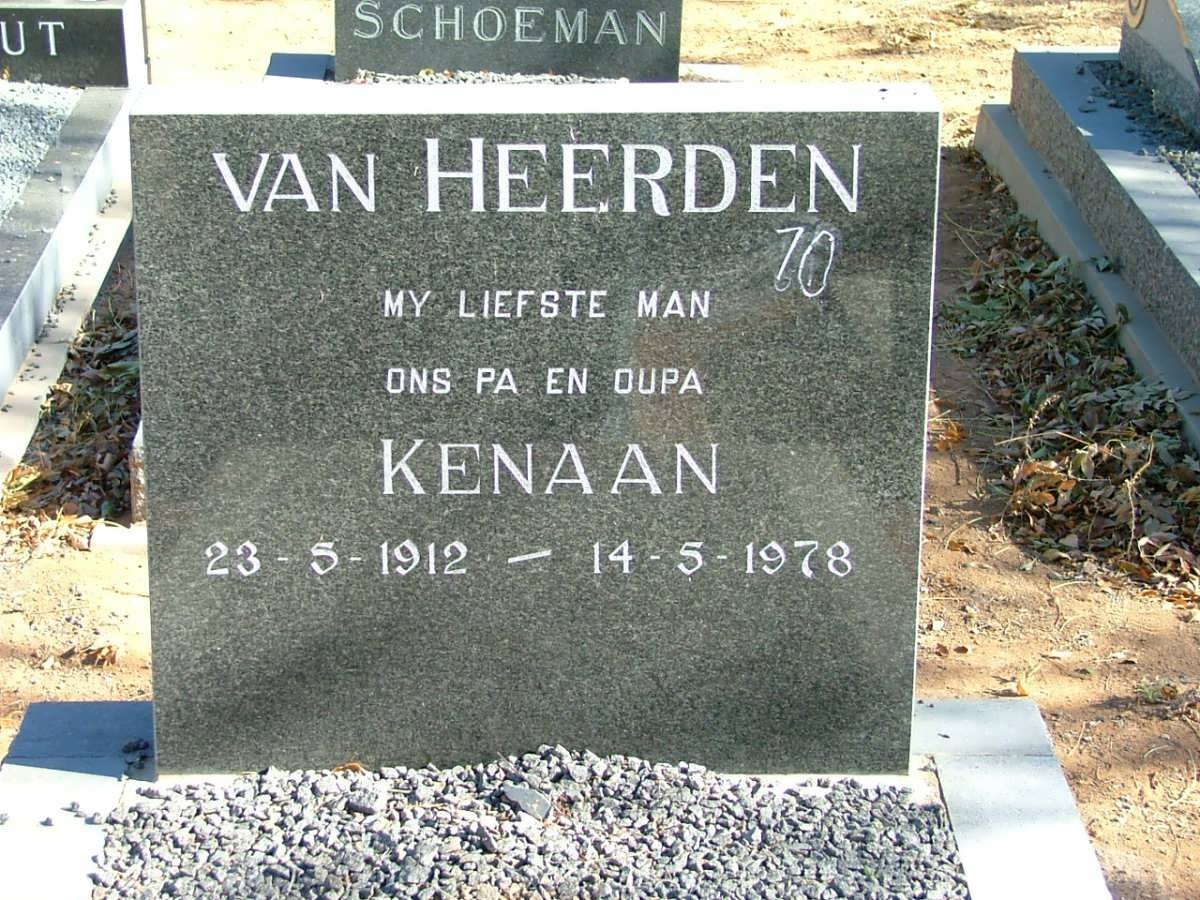 HEERDEN Kenaan, van 1912-1978