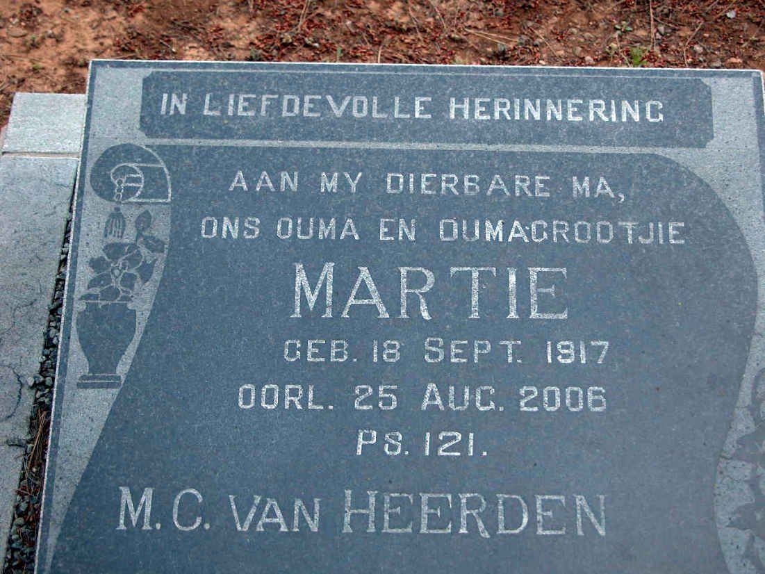 HEERDEN M.C., van 1917-2006