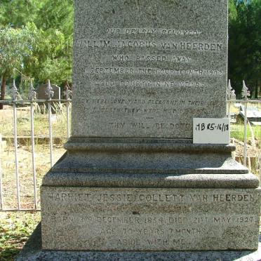 HEERDEN Willim Jacobus, van -1902 &amp; Harriet Jessie COLLETT 1854-1929