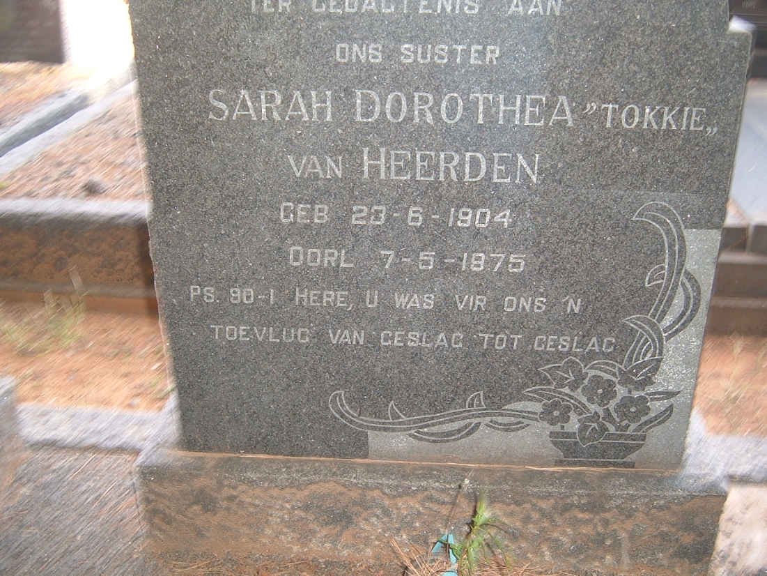 HEERDEN Sarah Dorothea, van 1904-1975