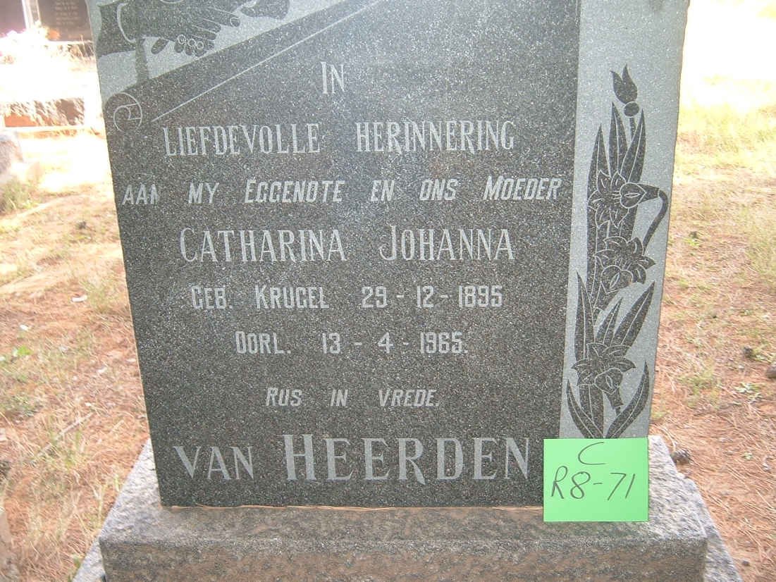 HEERDEN Catharina Johanna, van nee KRUGEL 1895-1965