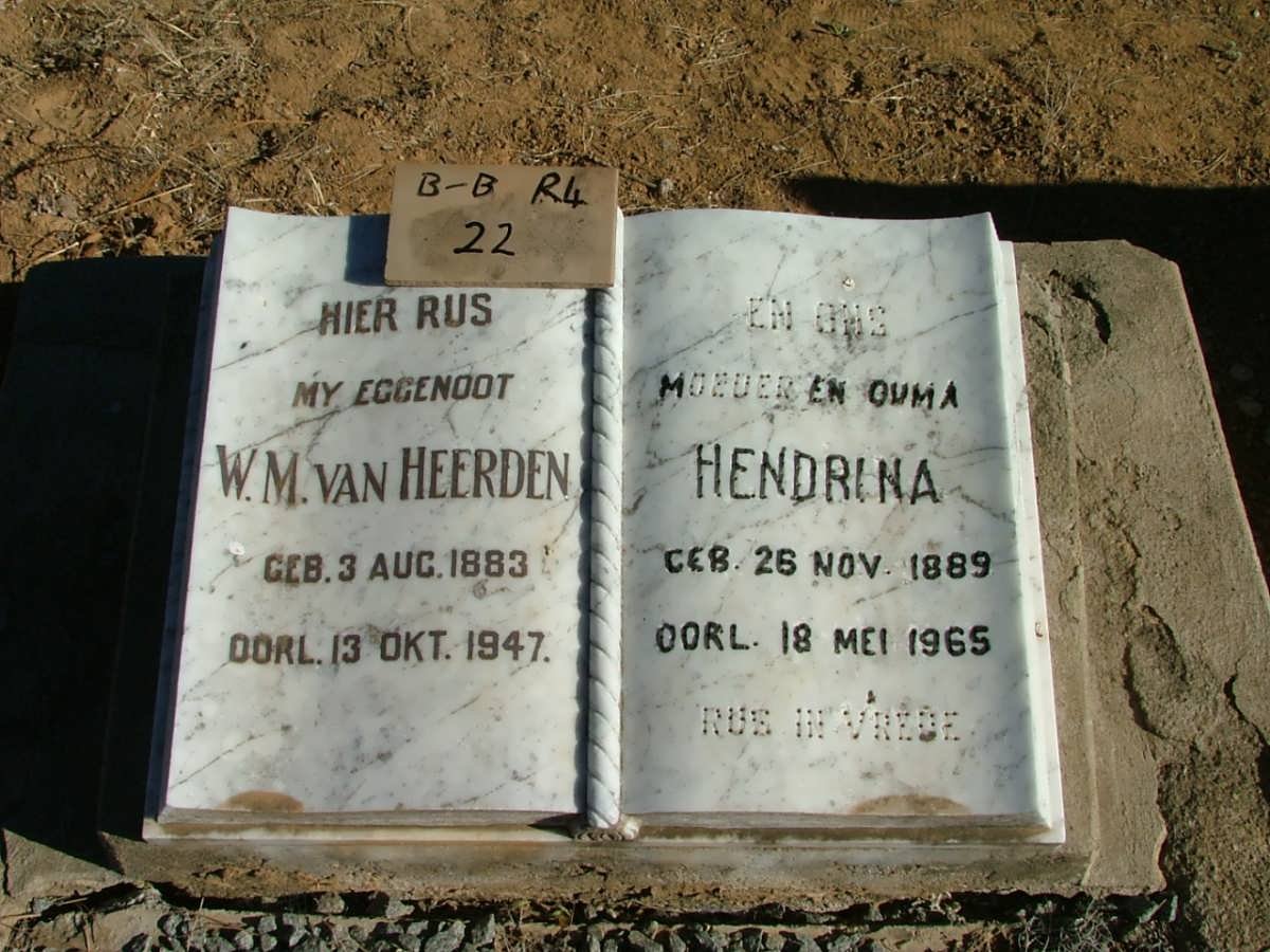 HEERDEN W.M., van 1883-1947 &amp; Hendrina 1889-1965
