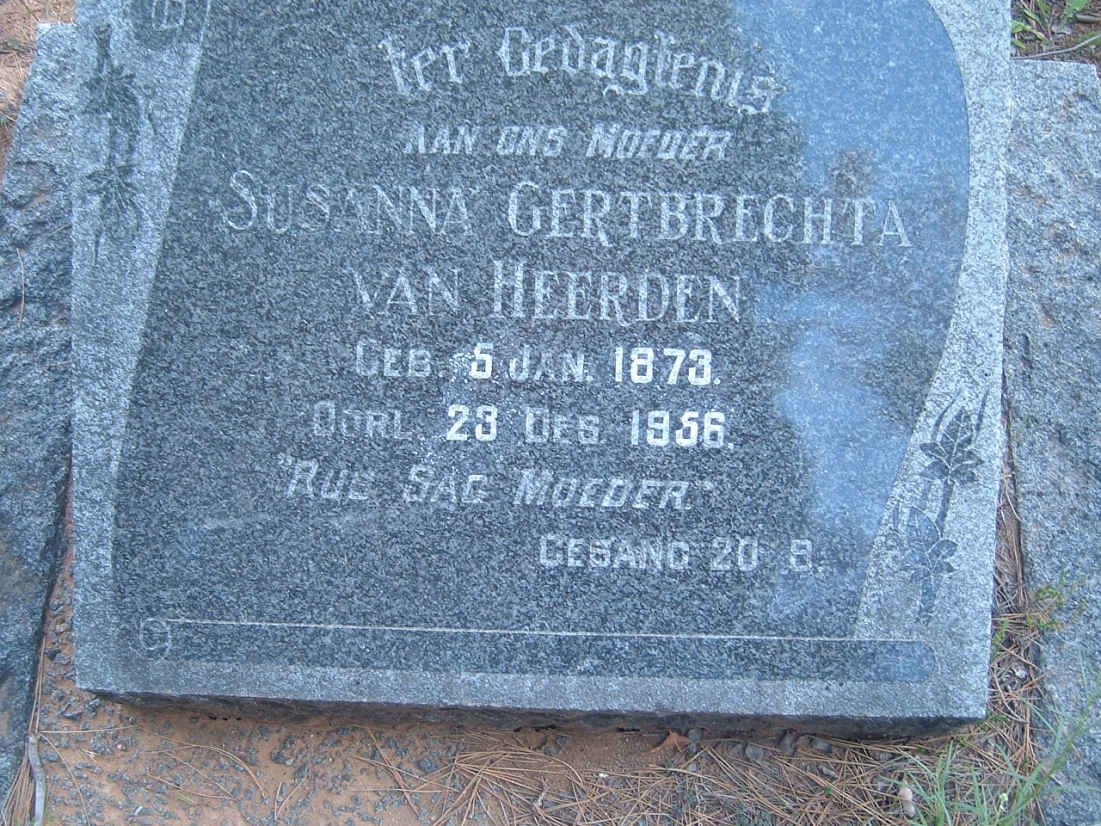 HEERDEN Susanna Gertbrechta, van 1873-1956