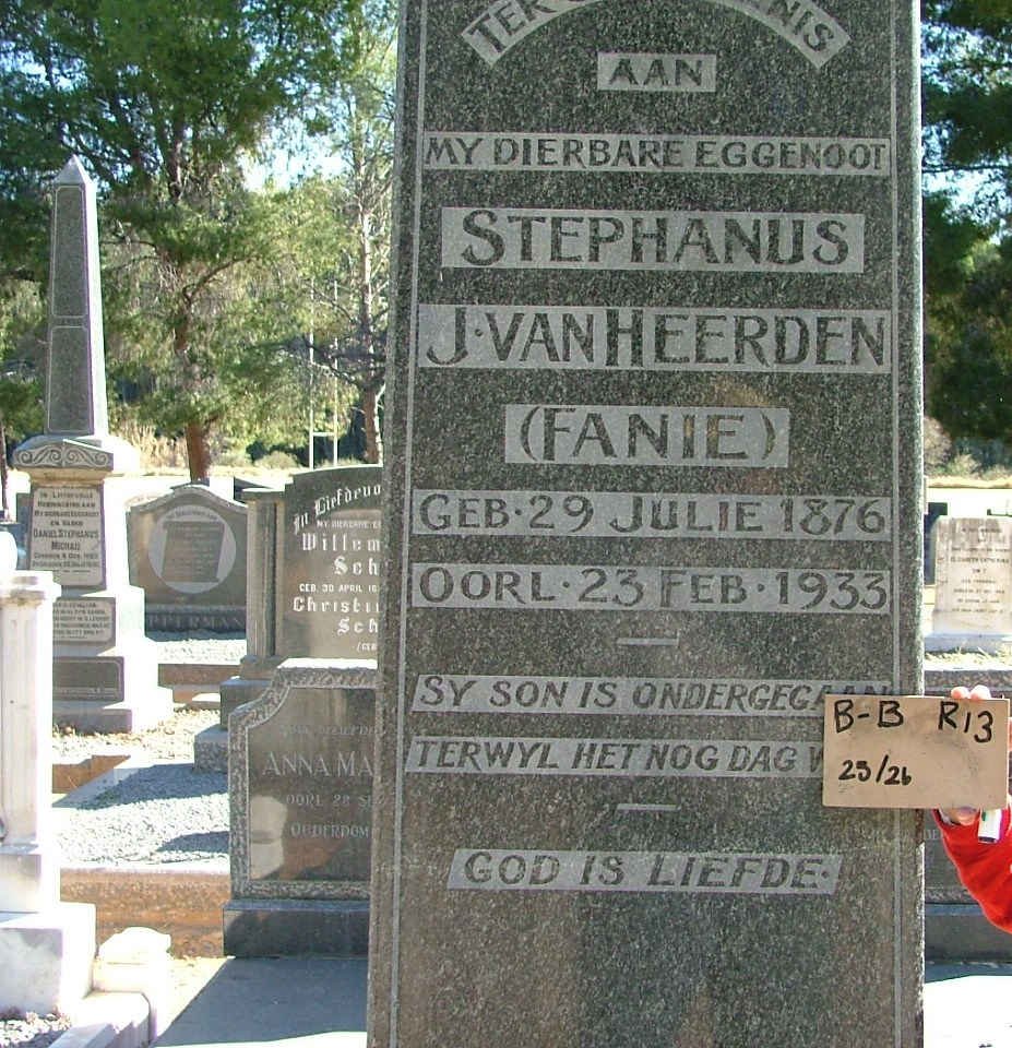 HEERDEN Stephanus J., van 1876-1933