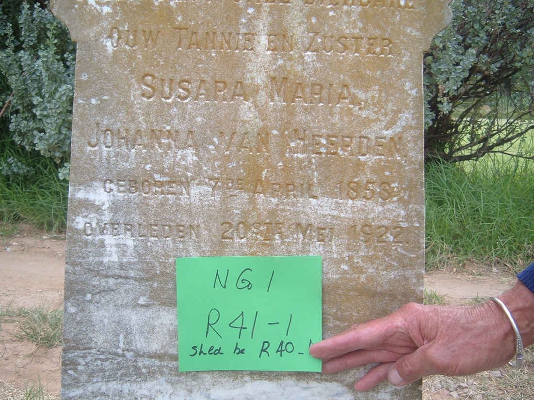 HEERDEN Susara Maria Johanna, van 1858-1922