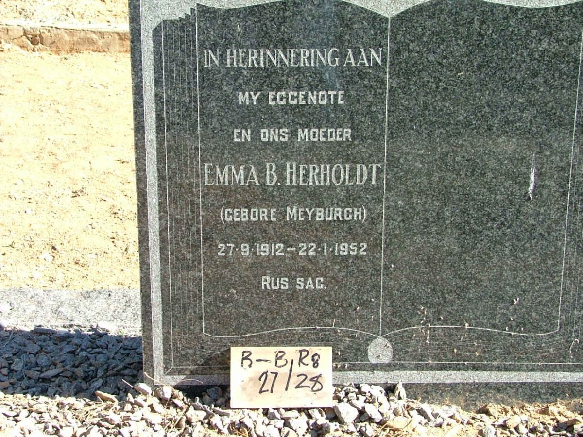 HERHOLDT Emma B. nee MEYBURGH 1912-1952