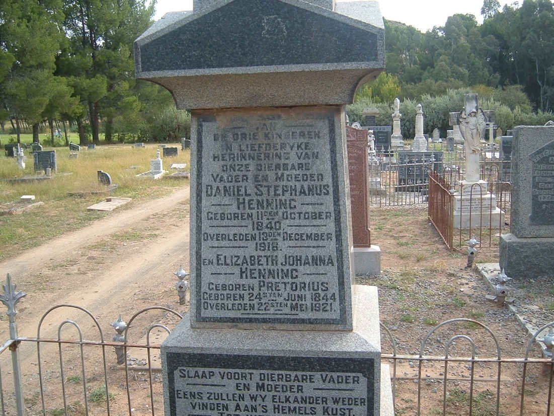 HENNING Daniël Stephanus 1840-1916 &amp; Elizabeth Johanna PRETORIUS 1844-1921