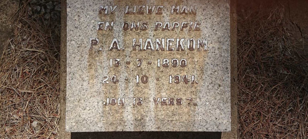 HANEKOM P.A. 1890-1941