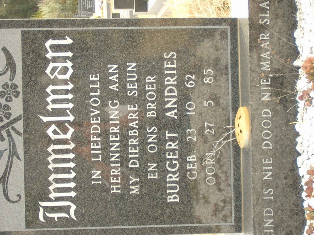 IMMELMAN Burgert Andries 1962-1985