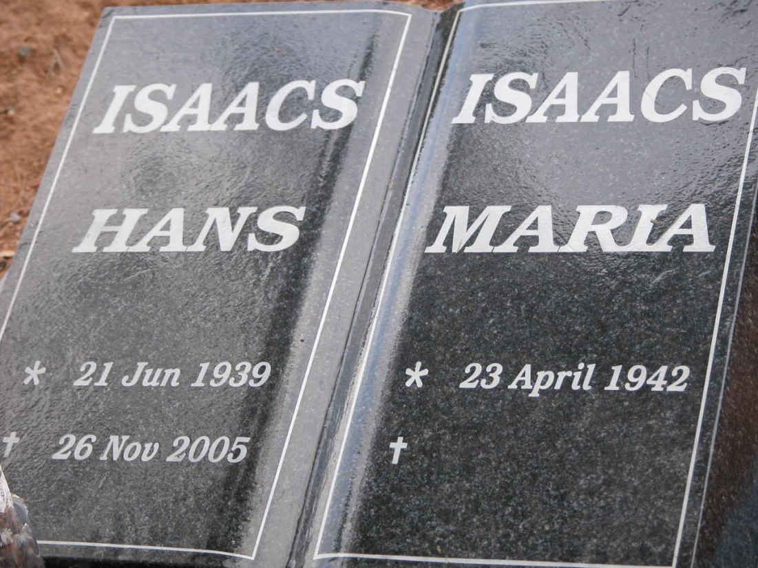 ISAACS Hans 1939-2005 &amp; Maria 1942-