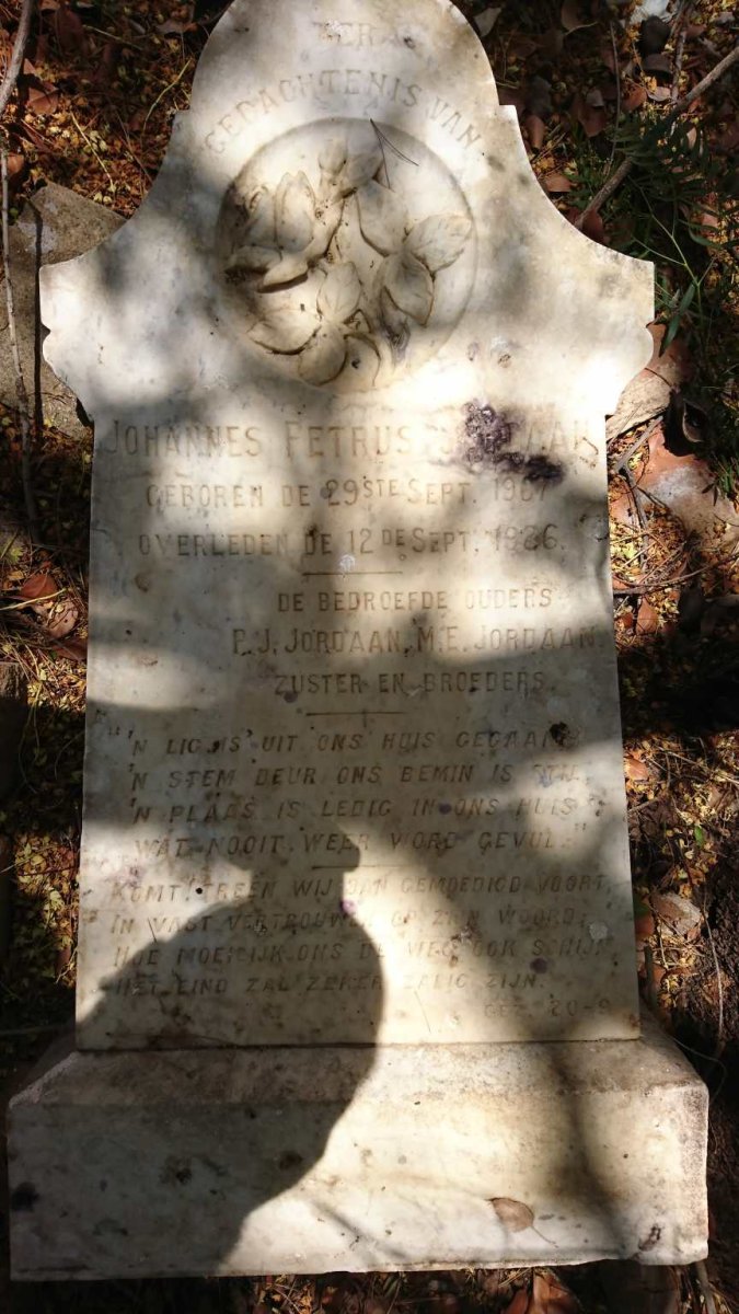 JORDAAN Johannes Petrus 1907-1926