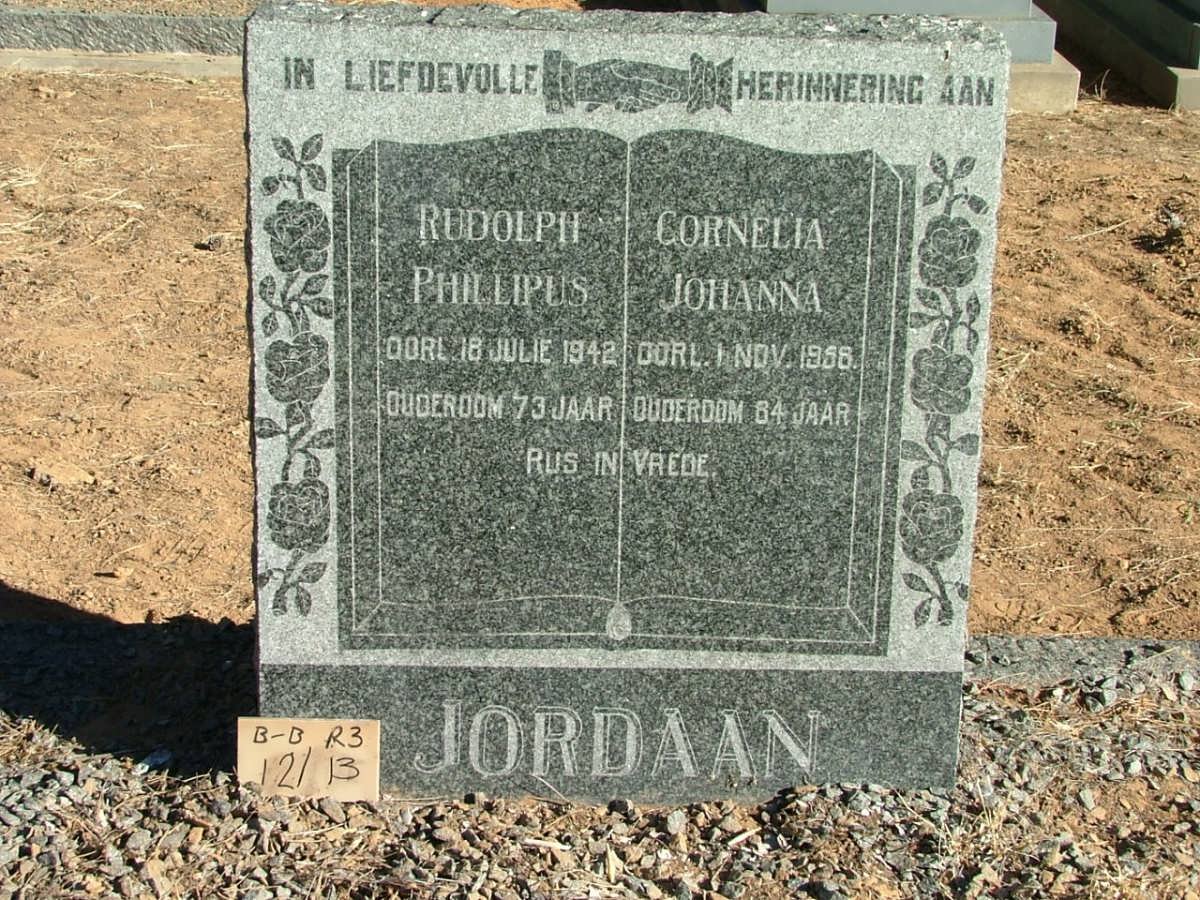 JORDAAN Rudolph Phillipus -1942 &amp; Cornelia Johanna -1956