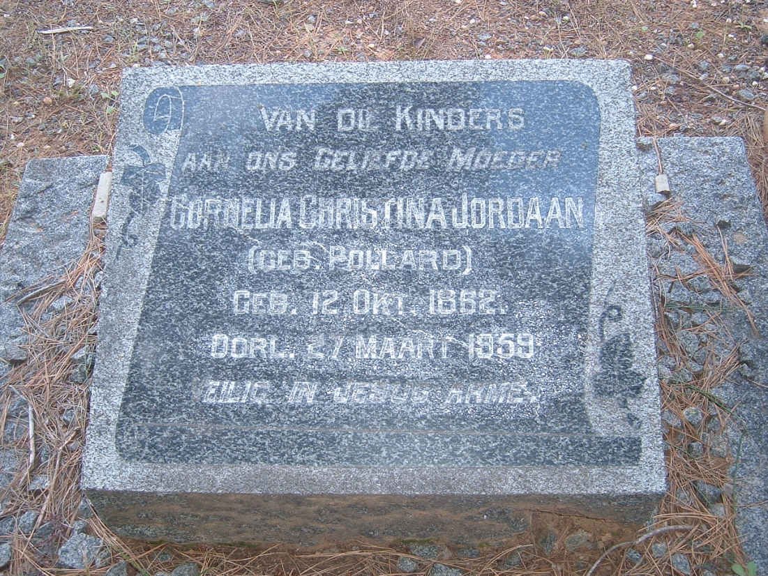 JORDAAN Cornelia Christina nee POLLARD 1862-1959