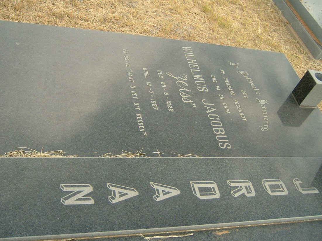 JORDAAN Wilhelmus Jacobus 1922-1987 &amp; Ester SCHOEMAN 1920-1998