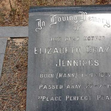 JENNINGS Elizabeth formerly GRAY nee MANN 1897-1983