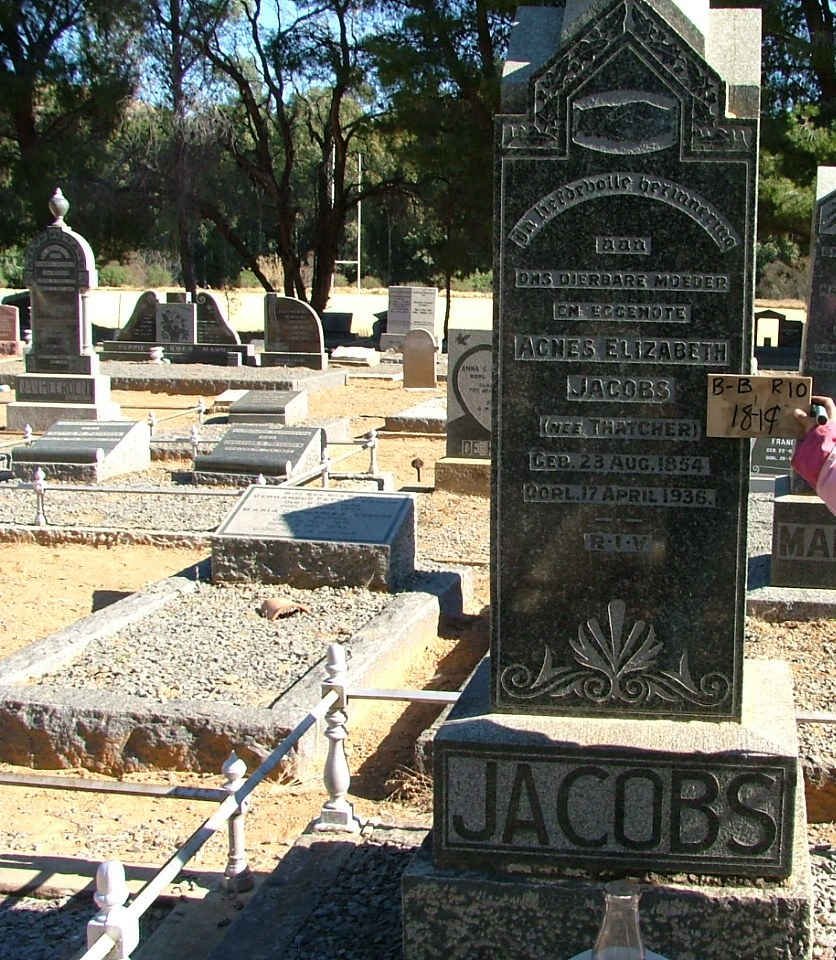 JACOBS Agnes Elizabeth nee THATCHER 1854-1936