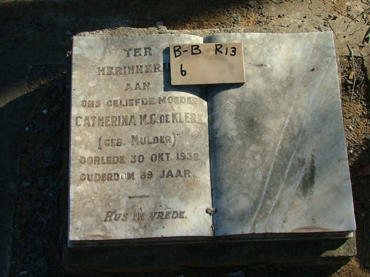 KLERK Catherina M.C., de nee MULDER -1936
