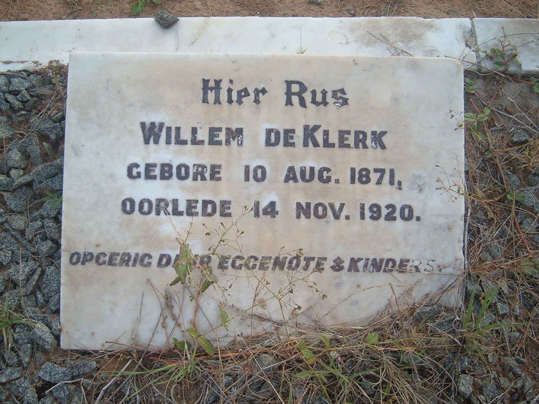 KLERK Willem, de 1871-1920