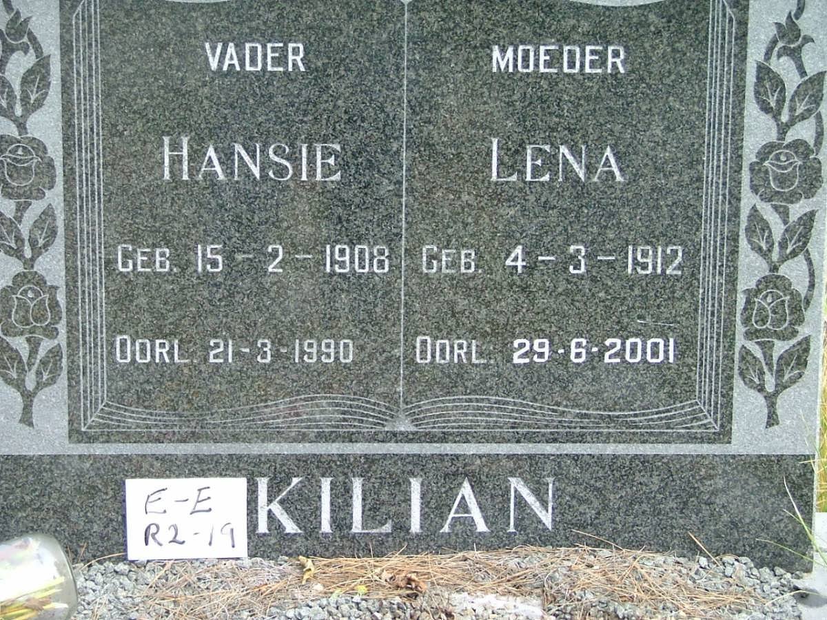 KILIAN Hansie 1908-1990 &amp; Lena 1912-2001