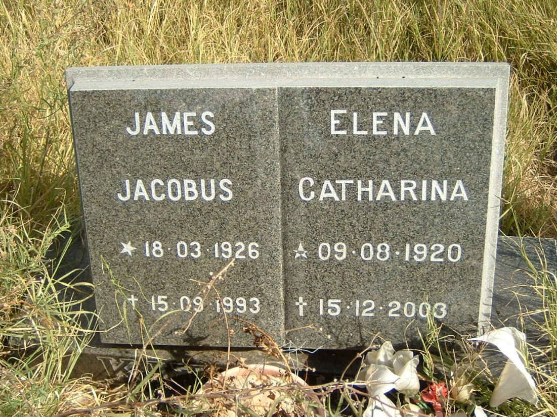 K? James Jacobus 1926-1993 &amp; Elena Catharina 1920-2003