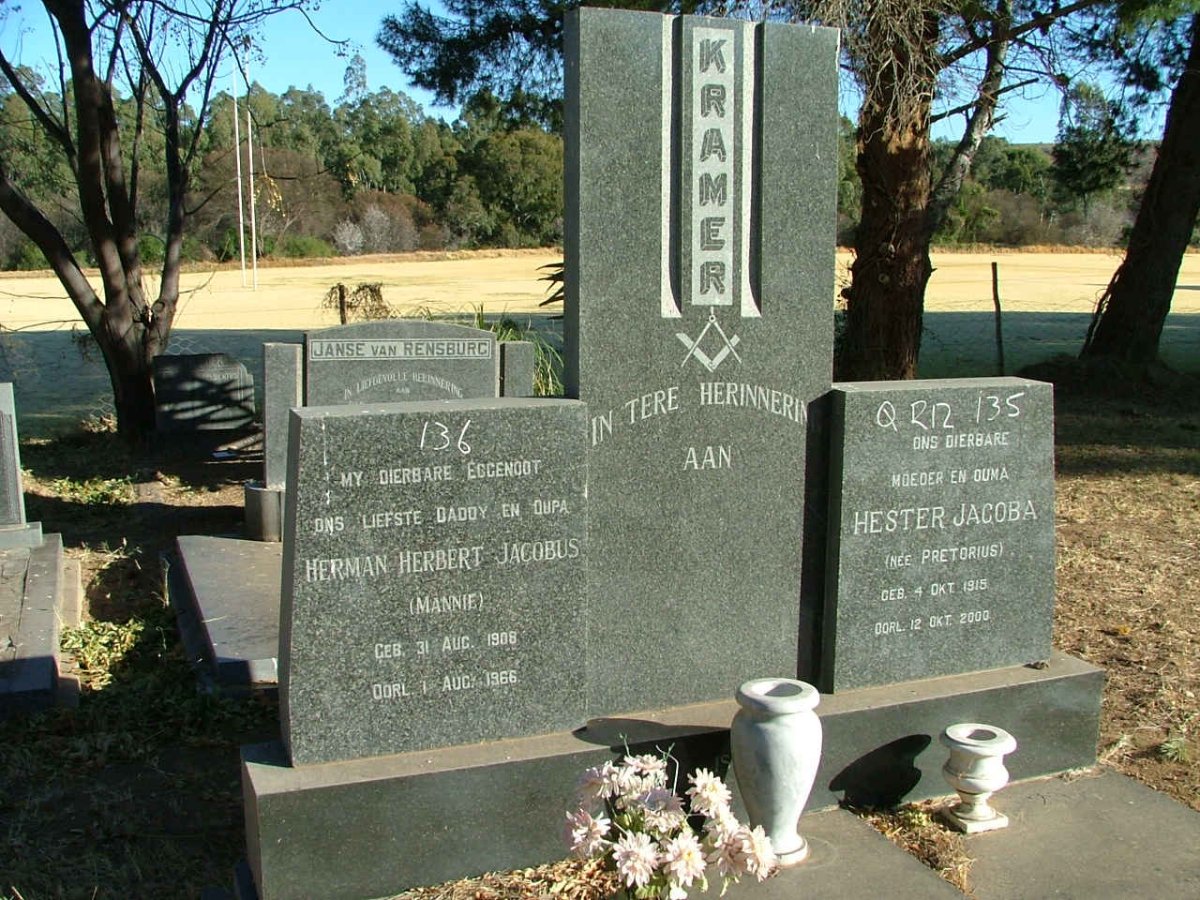 KRAMER Herman Herbert Jacobus 1908-1966 &amp; Hester Jacoba PRETORIUS 1915-2000