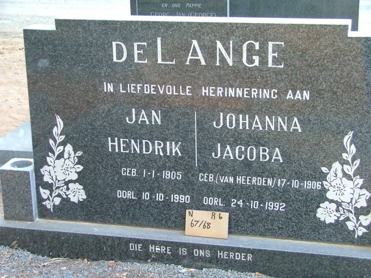 LANGE Jan Hendrik, de 1905-1990 &amp; Johanna Jacoba VAN HEERDEN 1906-1992