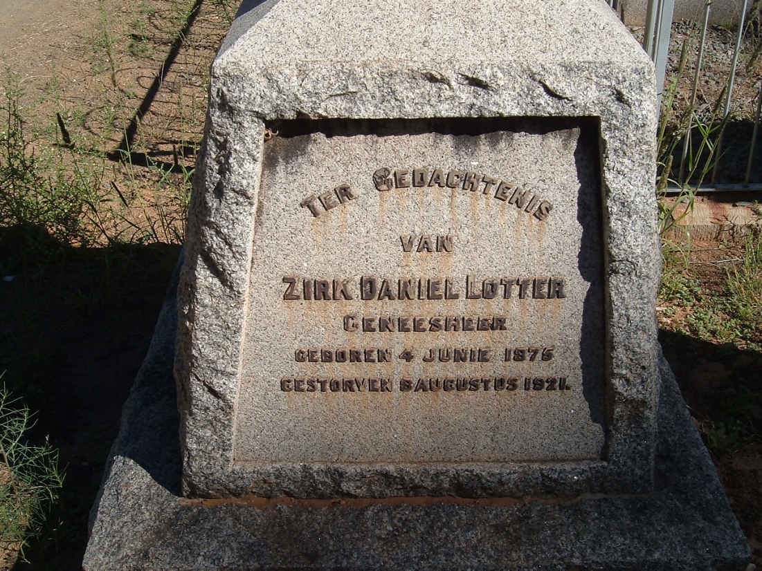LOTTER Zirk Daniel 1875-1921