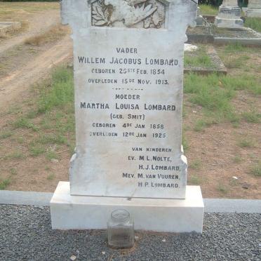 LOMBARD Willem Jacobus 1854-1913 &amp; Martha Louisa SMIT 1858-1925