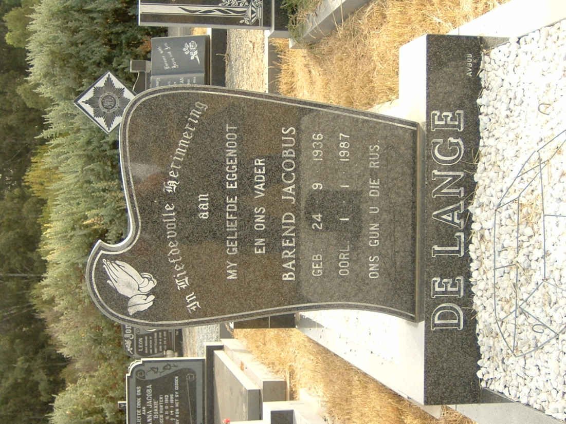 LANGE Barend Jacobus , de 1936-1987