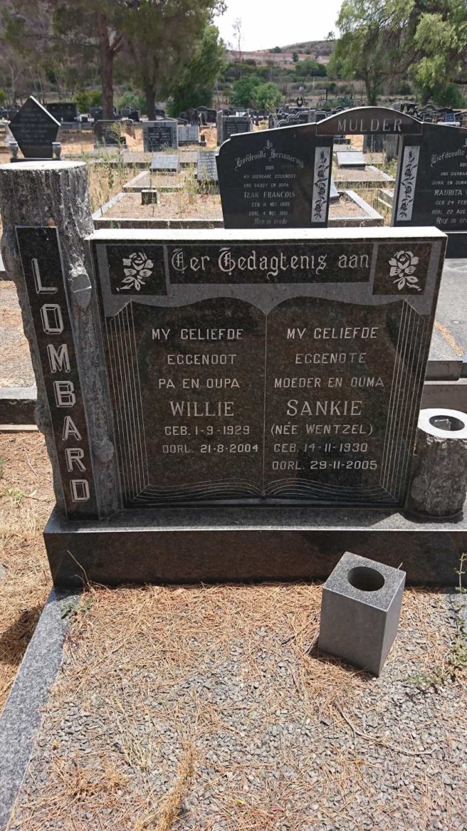 LOMBARD Willie 1929-2004 &amp; Sankie WENTZEL 1930-2005