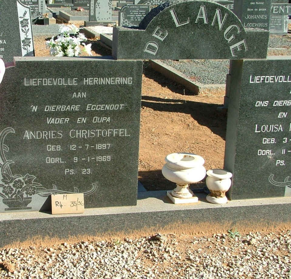 LANGE Andries Christoffel, de 1897-1969
