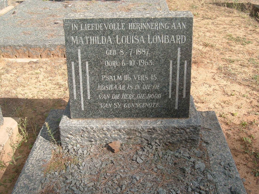 LOMBARD Mathilda Louisa 1887-1963
