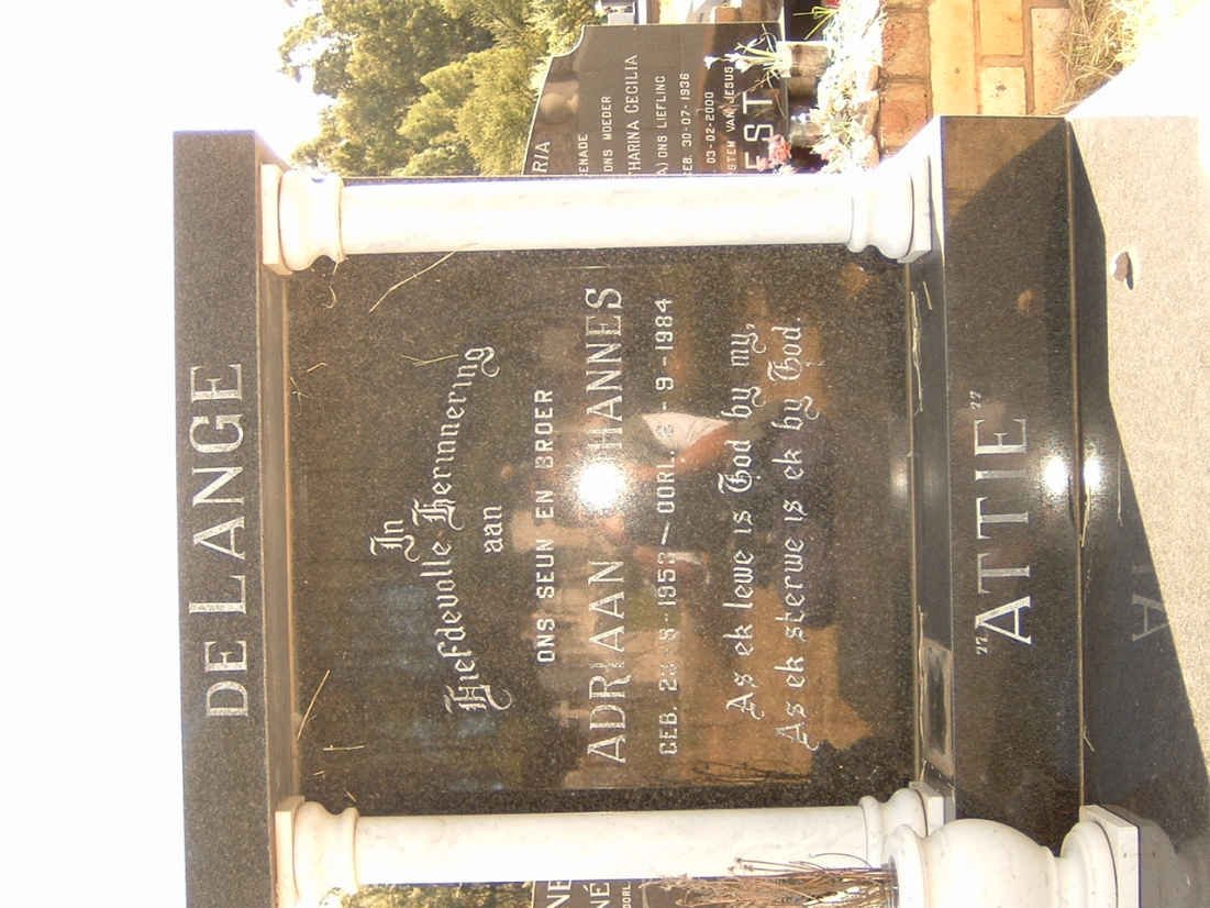 LANGE Adriaan Johannes, de 1953-1984