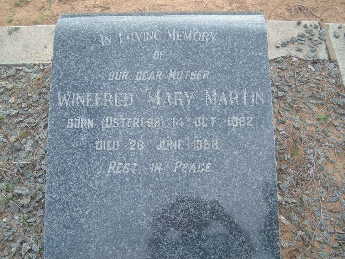 MARTIN Winifred Mary nee OSTERLOH 1882-1958