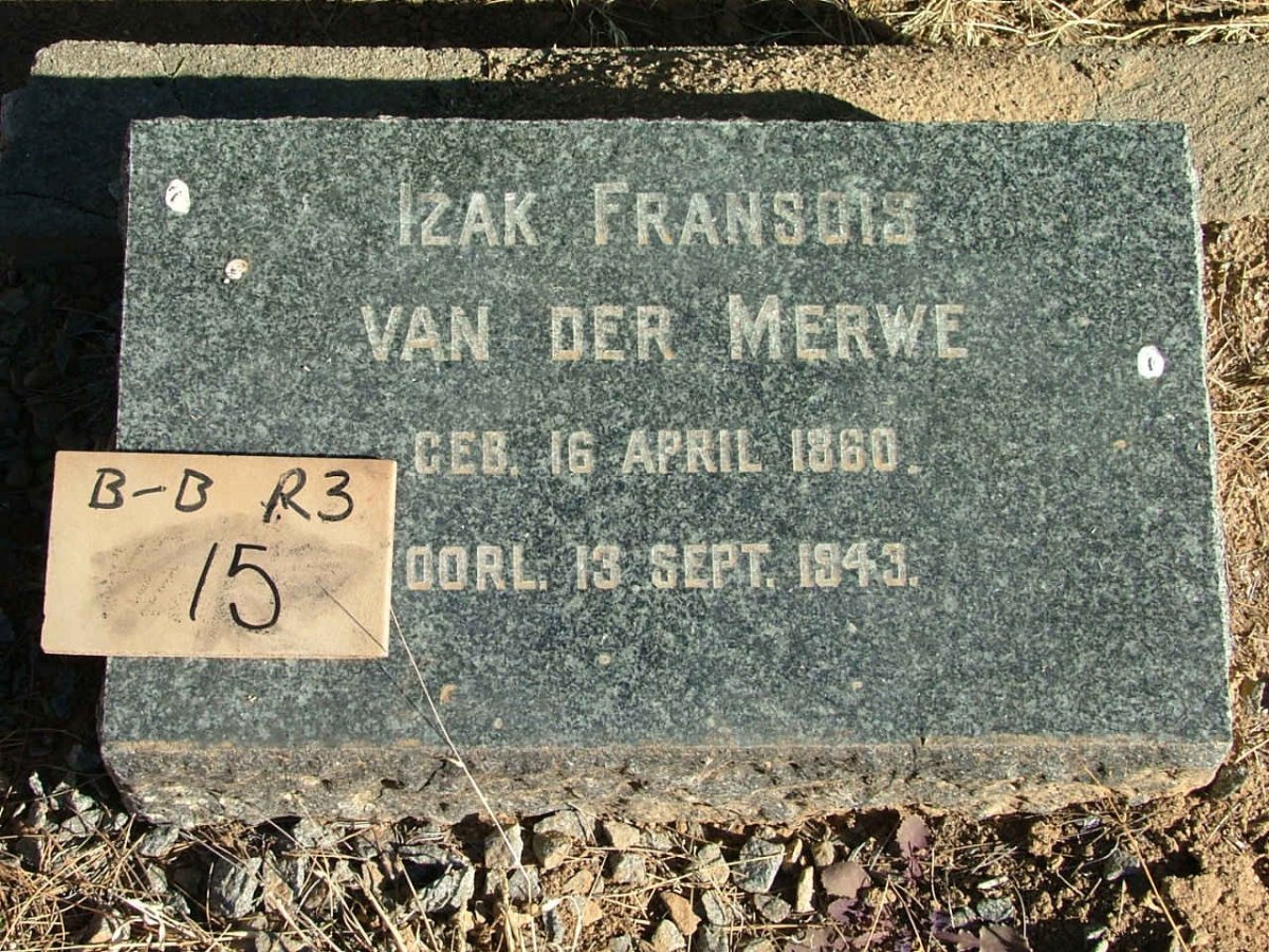 MERWE Izak Fransois, van der 1860-1943