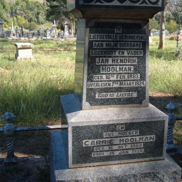 MOOLMAN Jan Hendrik 1863-1924 &amp; Carrie 1868-1938